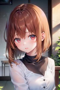 Preview wallpaper girl, portrait, brown hair, anime