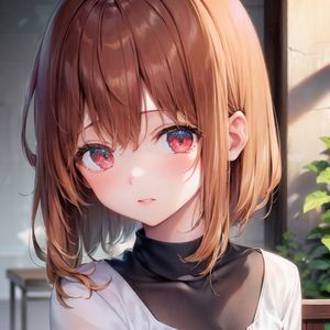 Preview wallpaper girl, portrait, brown hair, anime