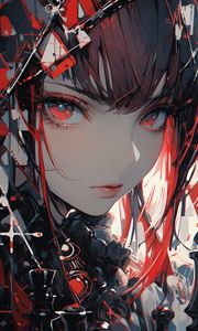 Preview wallpaper girl, portrait, chess, anime, art