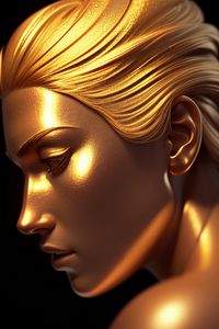 Preview wallpaper girl, portrait, face, golden