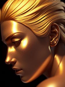 Preview wallpaper girl, portrait, face, golden