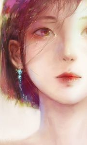 Preview wallpaper girl, portrait, face, anime, art