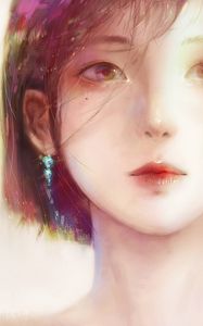 Preview wallpaper girl, portrait, face, anime, art