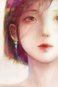 Preview wallpaper girl, portrait, face, anime, art