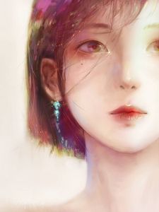 Preview wallpaper girl, portrait, face, anime, art