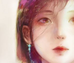 Preview wallpaper girl, portrait, face, anime, art