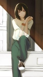 Preview wallpaper girl, portrait, glance, anime