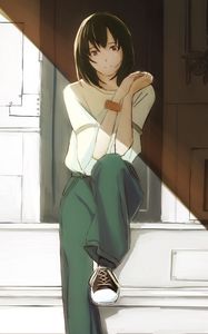 Preview wallpaper girl, portrait, glance, anime