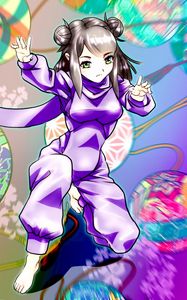 Preview wallpaper girl, pose, anime, purple