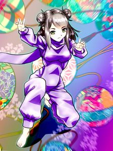Preview wallpaper girl, pose, anime, purple