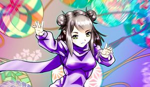 Preview wallpaper girl, pose, anime, purple
