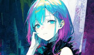 Preview wallpaper girl, pose, bouquet, flowers, anime