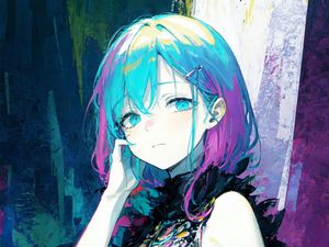Preview wallpaper girl, pose, bouquet, flowers, anime