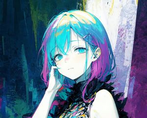 Preview wallpaper girl, pose, bouquet, flowers, anime