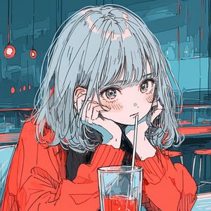 Preview wallpaper girl, pose, drink, glass, anime