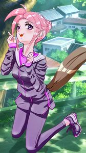 Preview wallpaper girl, pose, gesture, anime, art
