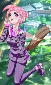 Preview wallpaper girl, pose, gesture, anime, art