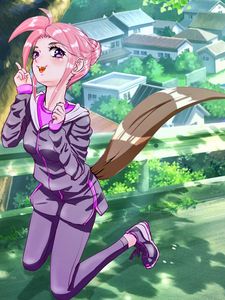 Preview wallpaper girl, pose, gesture, anime, art