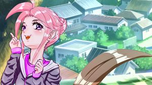 Preview wallpaper girl, pose, gesture, anime, art