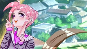 Preview wallpaper girl, pose, gesture, anime, art
