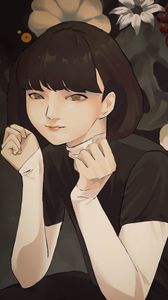 Preview wallpaper girl, pose, glance, anime