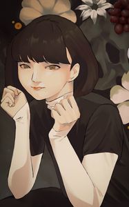 Preview wallpaper girl, pose, glance, anime