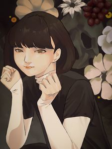 Preview wallpaper girl, pose, glance, anime