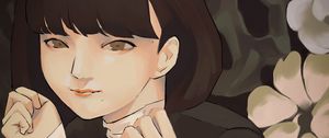 Preview wallpaper girl, pose, glance, anime