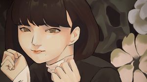 Preview wallpaper girl, pose, glance, anime