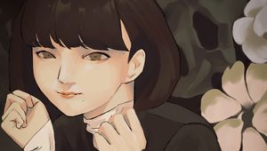 Preview wallpaper girl, pose, glance, anime