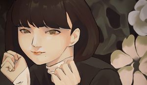 Preview wallpaper girl, pose, glance, anime