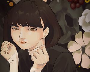 Preview wallpaper girl, pose, glance, anime