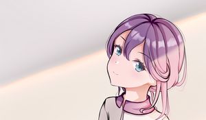 Preview wallpaper girl, pose, glance, anime, art, purple