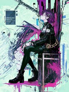 Preview wallpaper girl, pose, graffiti, anime