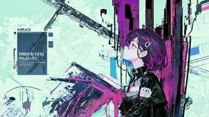 Preview wallpaper girl, pose, graffiti, anime