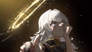 Preview wallpaper girl, pose, halo, anime, art