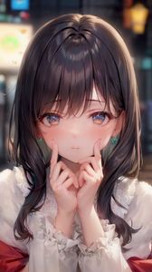 Preview wallpaper girl, pose, jewelry, cute, art, anime