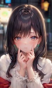 Preview wallpaper girl, pose, jewelry, cute, art, anime