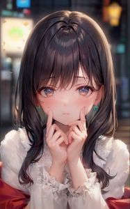 Preview wallpaper girl, pose, jewelry, cute, art, anime