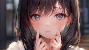 Preview wallpaper girl, pose, jewelry, cute, art, anime