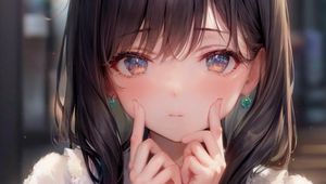 Preview wallpaper girl, pose, jewelry, cute, art, anime