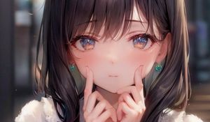 Preview wallpaper girl, pose, jewelry, cute, art, anime