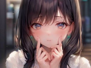 Preview wallpaper girl, pose, jewelry, cute, art, anime