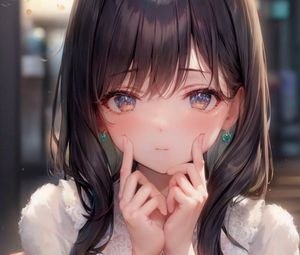 Preview wallpaper girl, pose, jewelry, cute, art, anime