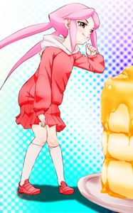 Preview wallpaper girl, pose, pancakes, anime
