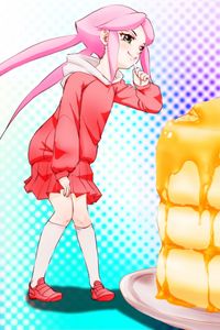 Preview wallpaper girl, pose, pancakes, anime