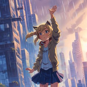 Preview wallpaper girl, pose, rain, anime