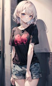 Preview wallpaper girl, pose, shorts, anime