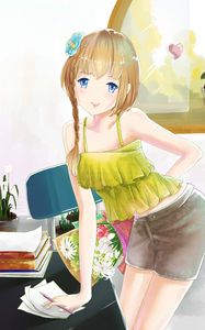 Preview wallpaper girl, pose, smile, anime, art