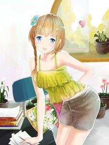 Preview wallpaper girl, pose, smile, anime, art